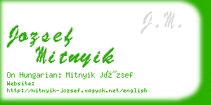 jozsef mitnyik business card